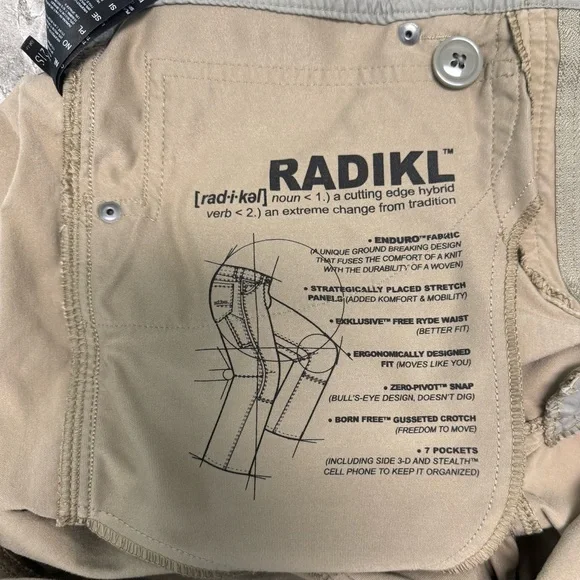 Kuhl Radikl Hiking Pants Sz 33x32 Khaki - Picture 9 of 12